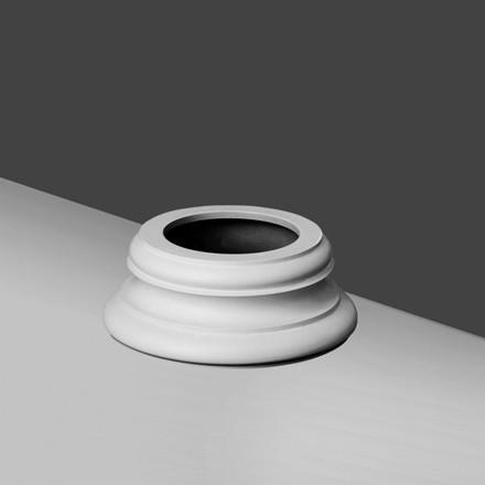 K1152-Luxxus Classic Duropolymer Whole Column Base, Primed White. Height: 4-3/4" Diameter: 12-5/8"