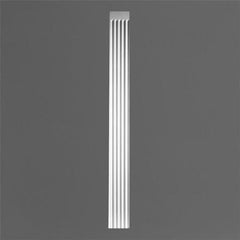 K220-Luxxus Classic Polyurethane Pilaster, Primed White. Length: 78-3/4" Width: 7-11/16"