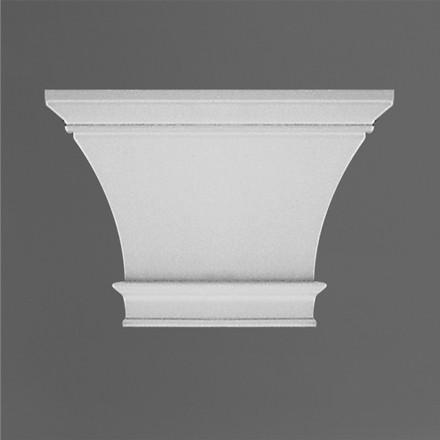 K223-Luxxus Classic Polyurethane Capital For K220, Primed White. Width: 13-3/4" Height: 8-7/8"