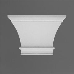 K223-Luxxus Classic Polyurethane Capital For K220, Primed White. Width: 13-3/4" Height: 8-7/8"