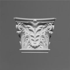 K251-Luxxus Classic Polyurethane Capital For Pilaster K250, Primed White. Width: 16-15/16" Height: 14"