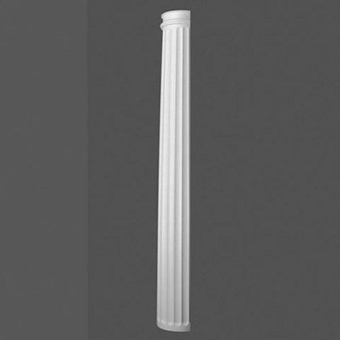 K3001-Luxxus Classic Polyurethane Fluted Half Column, Primed White. Width: 12" Height: 78"