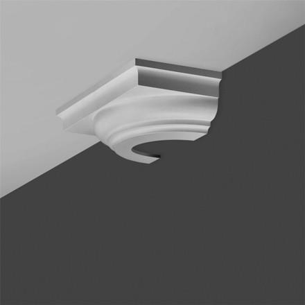 K3111-Luxxus Classic Duropolymer Half Capital, Primed White. Width: 16-5/16" Height: 4-15/16"