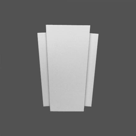 M9010A-Luxxus Classic Duropolymer Decorative Keystone, Primed White. Width: 3-3/8" Height: 4-1/2"