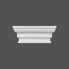 M9010B-Luxxus Classic Duropolymer Pilaster Cap, Primed White. Width: 4-15/16" Height: 1-15/16"