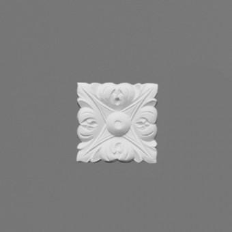 P-21-Luxxus Decorative Duropolymer Flower, Primed White. Length: 2-9/16" Height: 2-9/16"