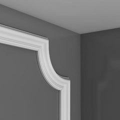 P-801C-Luxxus Plain Polyurethane Panel Molding Corner Used With P8020, Primed White.