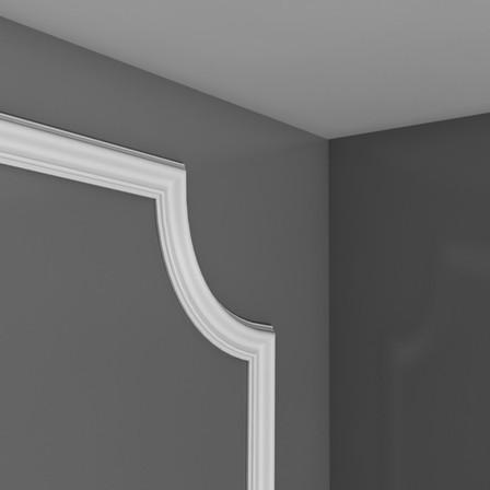 P-8030C-Luxxus Plain Duropolymer Panel Molding Corner Used With P8030, Primed White.