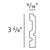 P5051-Luxxus Plain Polyurethane Multifunctional Molding, Primed White. Length: 78-3/4" Height: 3-3/8"