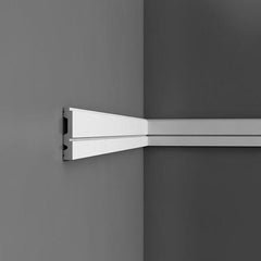 P5051-Luxxus Plain Polyurethane Multifunctional Molding, Primed White. Length: 78-3/4" Height: 3-3/8"