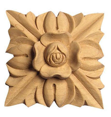 3-1/4"SQ X 3/4"D - Medium flowered square applique / rosette