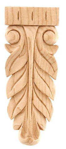 2-7/8"H X 1-1/8"W X 3/8"D - small flowing leaf deco