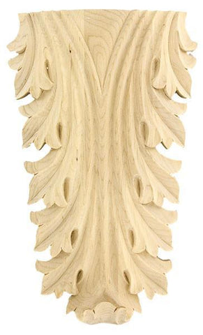 5-5/8"H X 3-3/8"W X 3/4"D - Small flowing oak leaf applique / deco