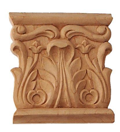 3-7/8"H X 3-3/4"W X 5/8"D - large acanthus leaf capital