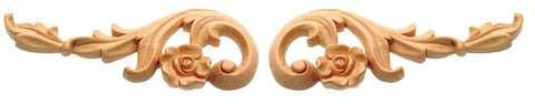 4-3/4"H X 11-7/8"W X 5/8"D - Large left and right flowered scroll