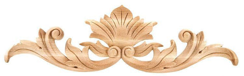 2-1/2"H X 9"W X 3/8"D - Small lotus applique / cartouche