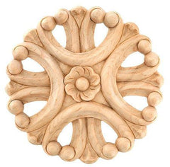 7"D X 7/8"D -  Circular wooden extra large applique or rosette