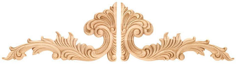 7-1/4"H X 14"W X 5/8"D - Pair of left / right large scroll onlay