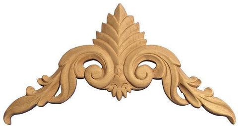 2-3/4"H X 5-1/2"W X 3/8"D - Small crown applique / cartouche