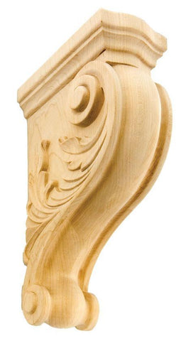 11"H X 3-1/2"W X 7-1/8"D - Medium dotted smooth carved corbel