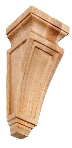 11"H X 3-1/2" W X 7-1/4" - Medium classical mission wood corbel