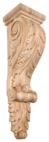 10-1/8"H X 3-1/8"W X 2-5/8"D - Greece style small acanthus leaf corbel