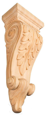 12-1/4"H X 5-3/8"W X 3-7/8"D - Scrolled acanthus leaf large corbel