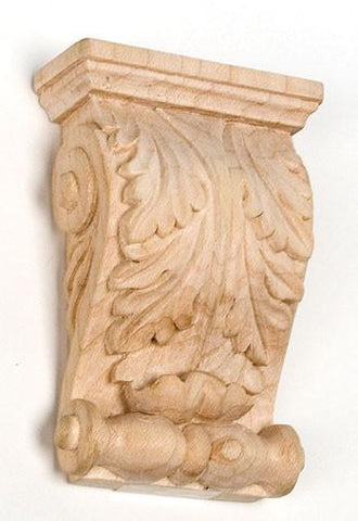 4-1/8"H X 2"W X 1-3/8"D - Bombay acanthus leaf large corbel