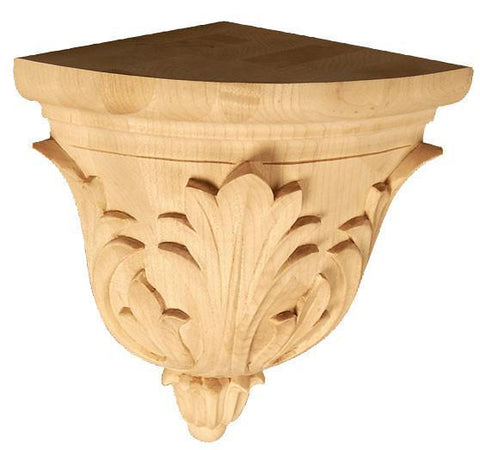 11-3/4"H X 10-1/2"W X 7-1/2"D - Rounded bracket oak leaf large corbel