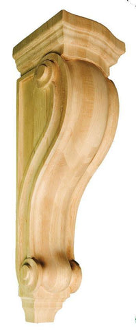 26-1/2'H X 8-1/4"W X 8-3/4"D - Wave style wooden extra large corbel