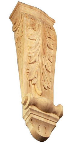 24"H X 6-7/8"WX 3-1/2"D - Large wood furniture acanthus leaf corbel