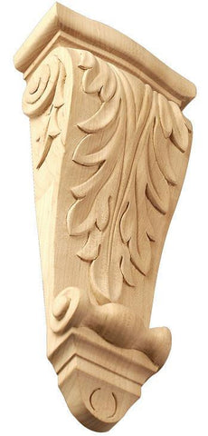 15-3/8"HX 5-7/8"WX 2-5/8"D - medium wood furniture acanthus leaf corbel