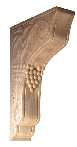 7-1/2"HX 1-3/4"W X 4-1/2"D - Oak leaves and grapes on small bracket