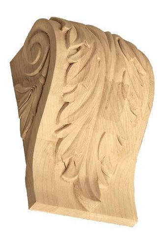 6-1/4"H X 4-1/4"W X 3-3/8"D - Medium single leaf rounded corbel