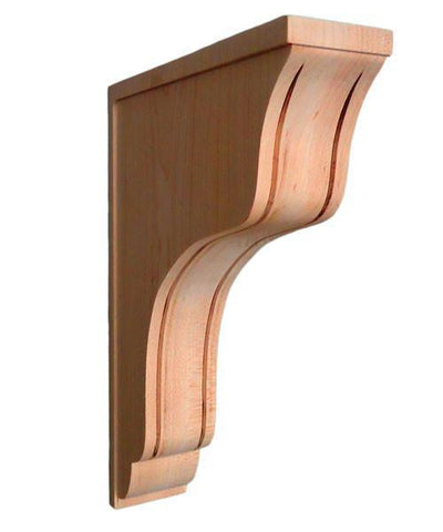 10"HX1-7/8"WX7"D - Small wave and flute shaped classic plain corbel