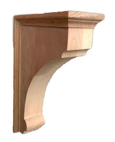 14"HX3-1/4"W-9"D -  Bottom curved large traditional plain corbel