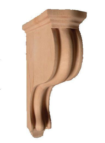 14"H X 3-1/4"W X 9"D - Fluted classical plain large corbel