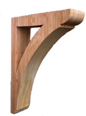 14"H X 3"W X 9"D -  Top to bottom rounded large corbel with bracket