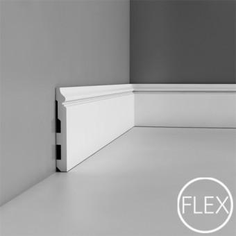 SX118F - Axxent Plain Polyurethane Base Molding, Flexible, Primed White. Length: 78-3/4" Height: 5-1/2"