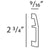 SX125 - Axxent Plain Duropolymer Base Molding, Primed White. Length: 96" Height: 2-3/4"